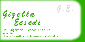 gizella ecsedi business card